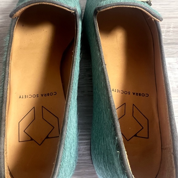 Cobra Society Teal Blue-Green Calf Hair Embellished Loafers - Size 6 - Picture 9 of 10